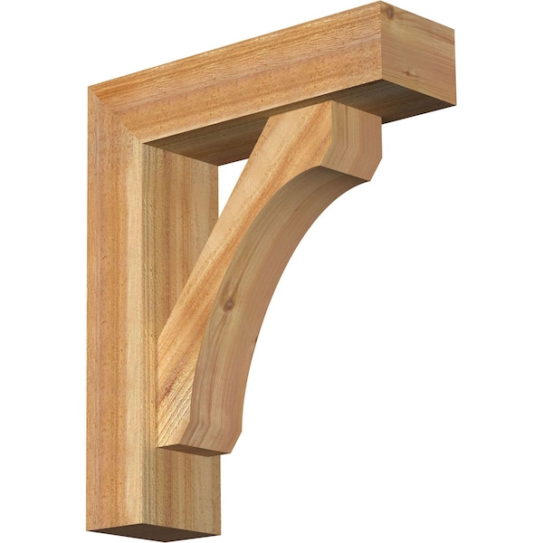 Ekena Millwork Legacy Block Rough Sawn Bracket w/ Offset Brace, Western Red Cedar, 6"W x 20"D x 24"H BKT0604X20X24LEC05RWR - main